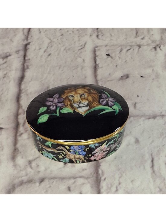 Franciscan Other - Franciscan Fine China Menagerie BK Oval Trinket Box Gold Trim by Jane St. Gaston